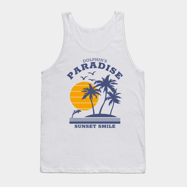 Dolphin's paradise - Sunset Smile Tank Top by All About Nerds